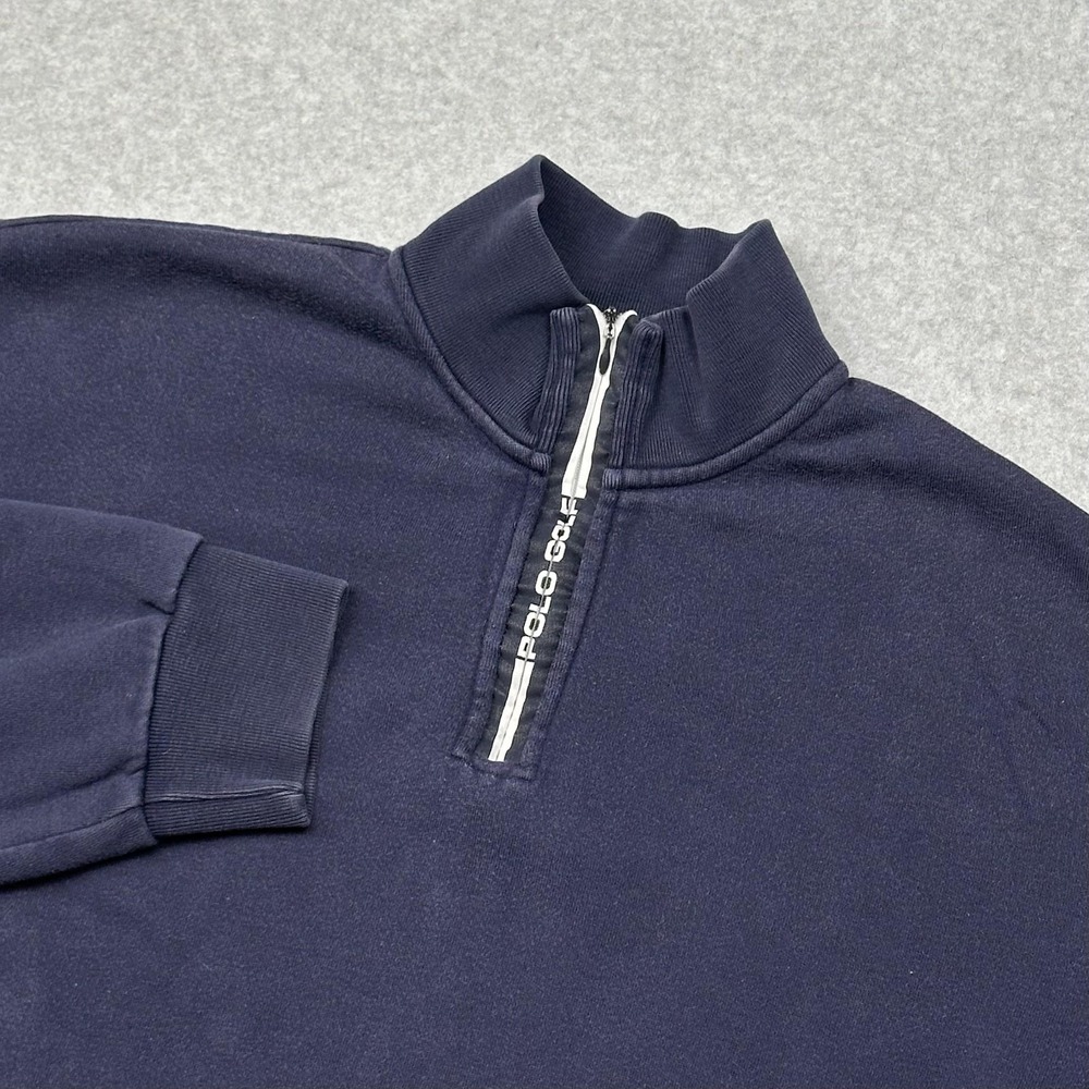 Polo Golf Ralph Lauren Pullover Mens XL Navy Quarter Zip Mock Neck Fleece